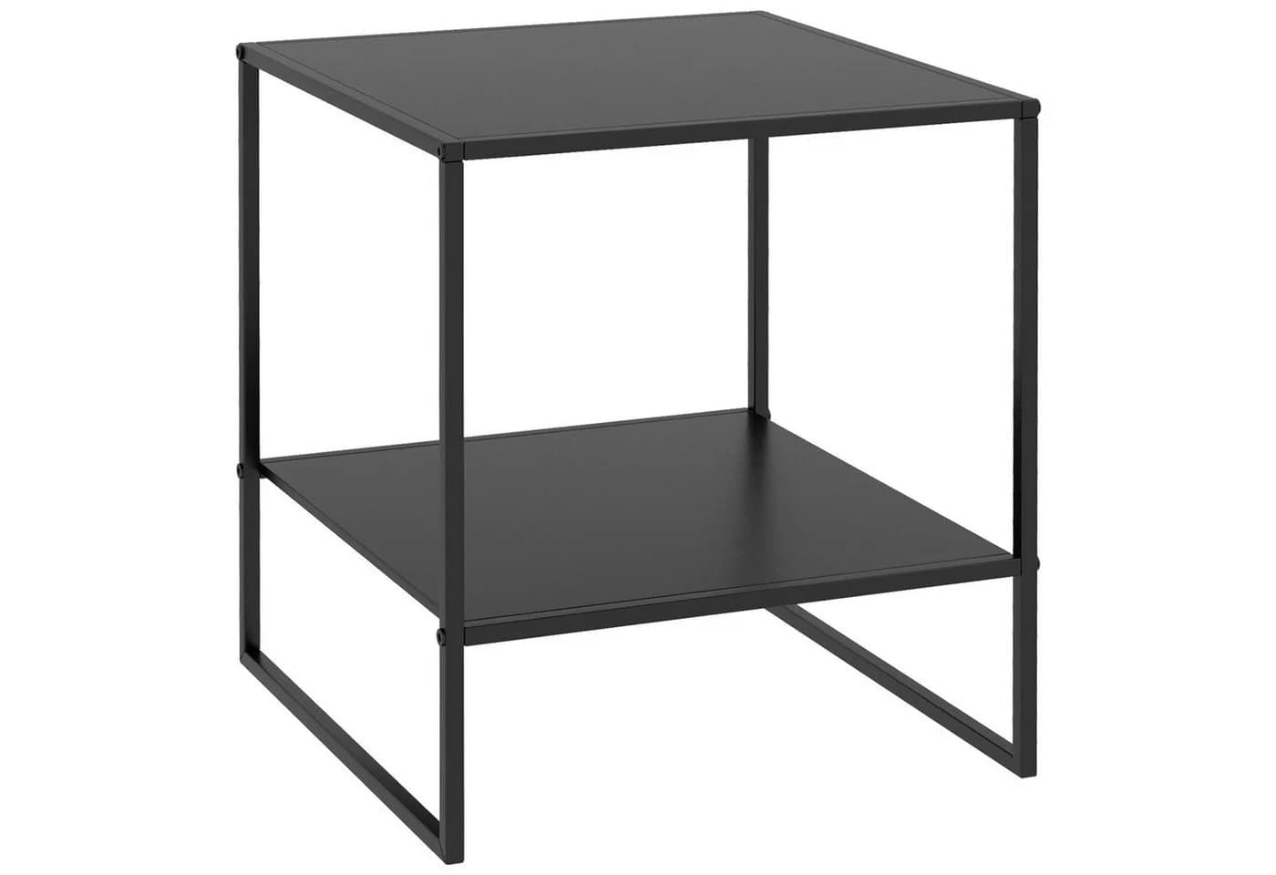 HOMCOM Beistelltisch Industriedesign Schwarz mit Stauraum