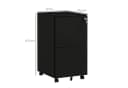 Vinsetto Rollcontainer Aktenschrank mit 2 Schubladen und Rollen, Schwarz Bild 3