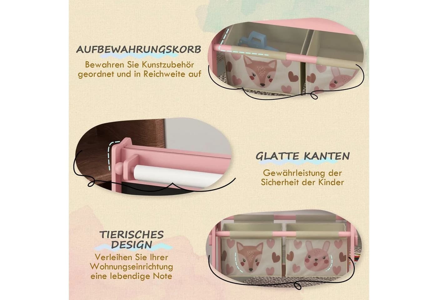 AIYAPLAY Kindertafel 3-in-1 Rosa - Bild 5