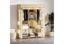 HOMCOM Stoffschrank Beige Faltbar mit 2 Stangen Bild 2