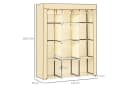 HOMCOM Stoffschrank Beige Faltbar mit 2 Stangen Bild 3