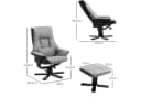HOMCOM Polsterstuhl TV Sessel mit Liegefunktion Grau Bild 3