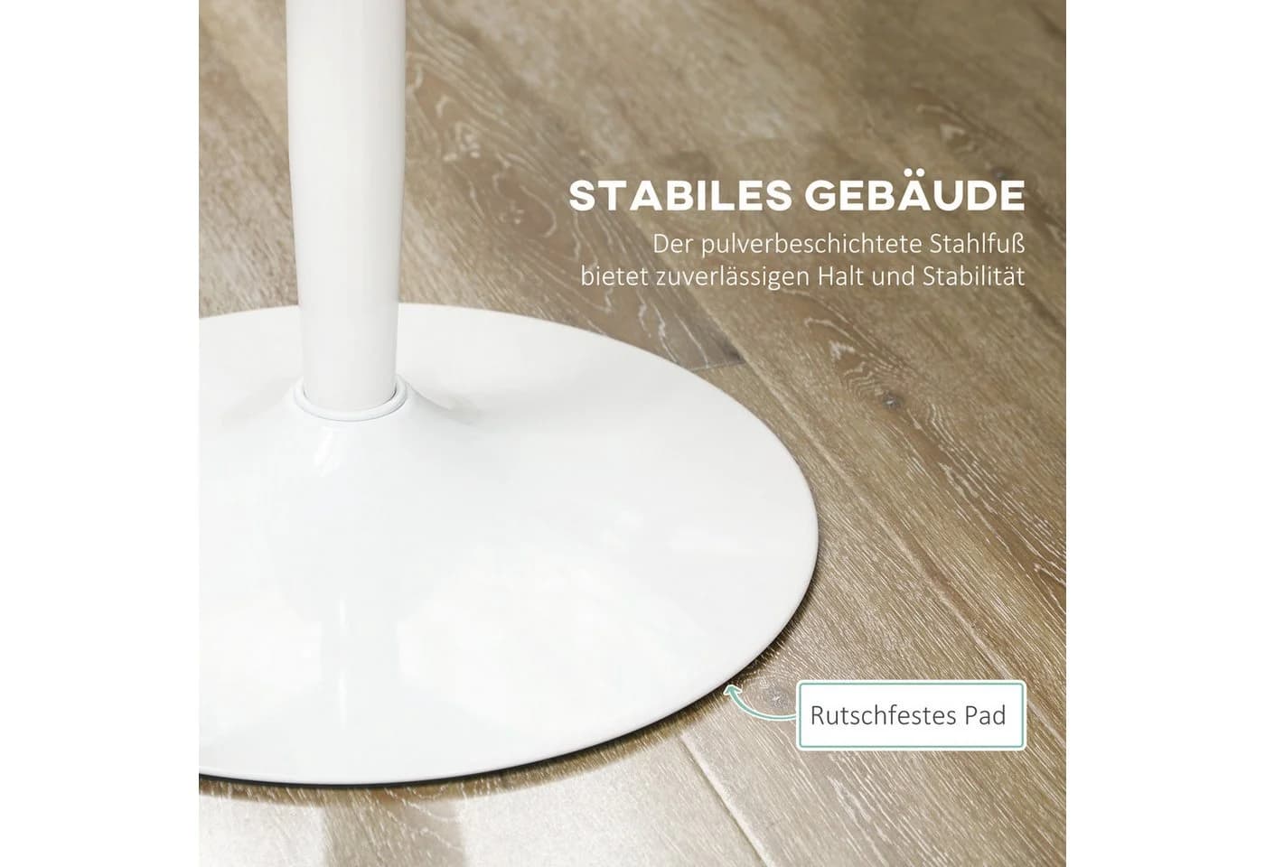 HOMCOM Esstisch Weiß Moderner Küchentisch mit Stahlfuß - Bild 5