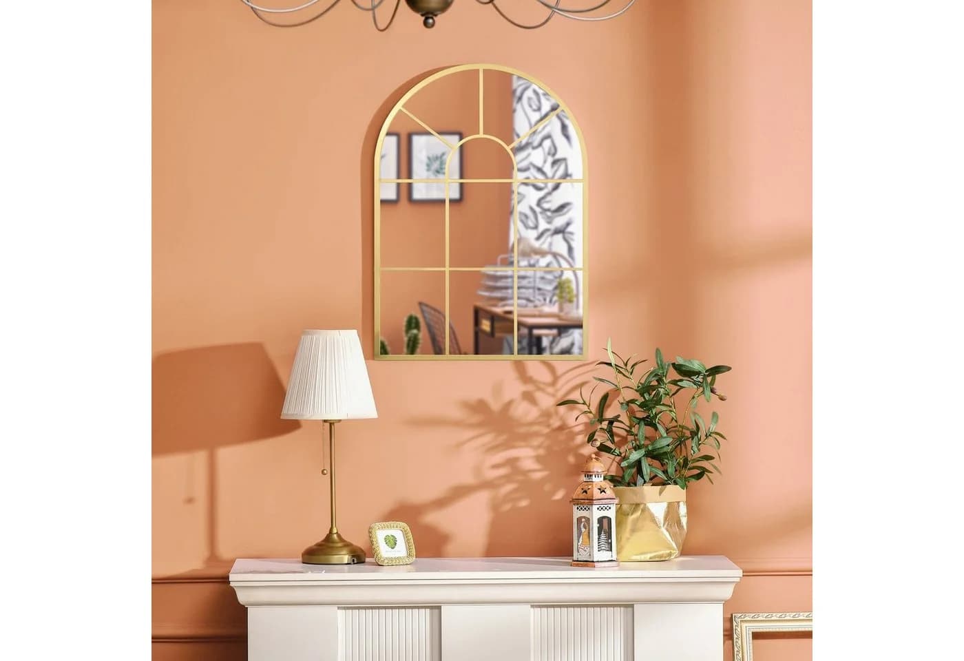 HOMCOM Wandspiegel Flurspiegel Metallrahmen Gold - Bild 5