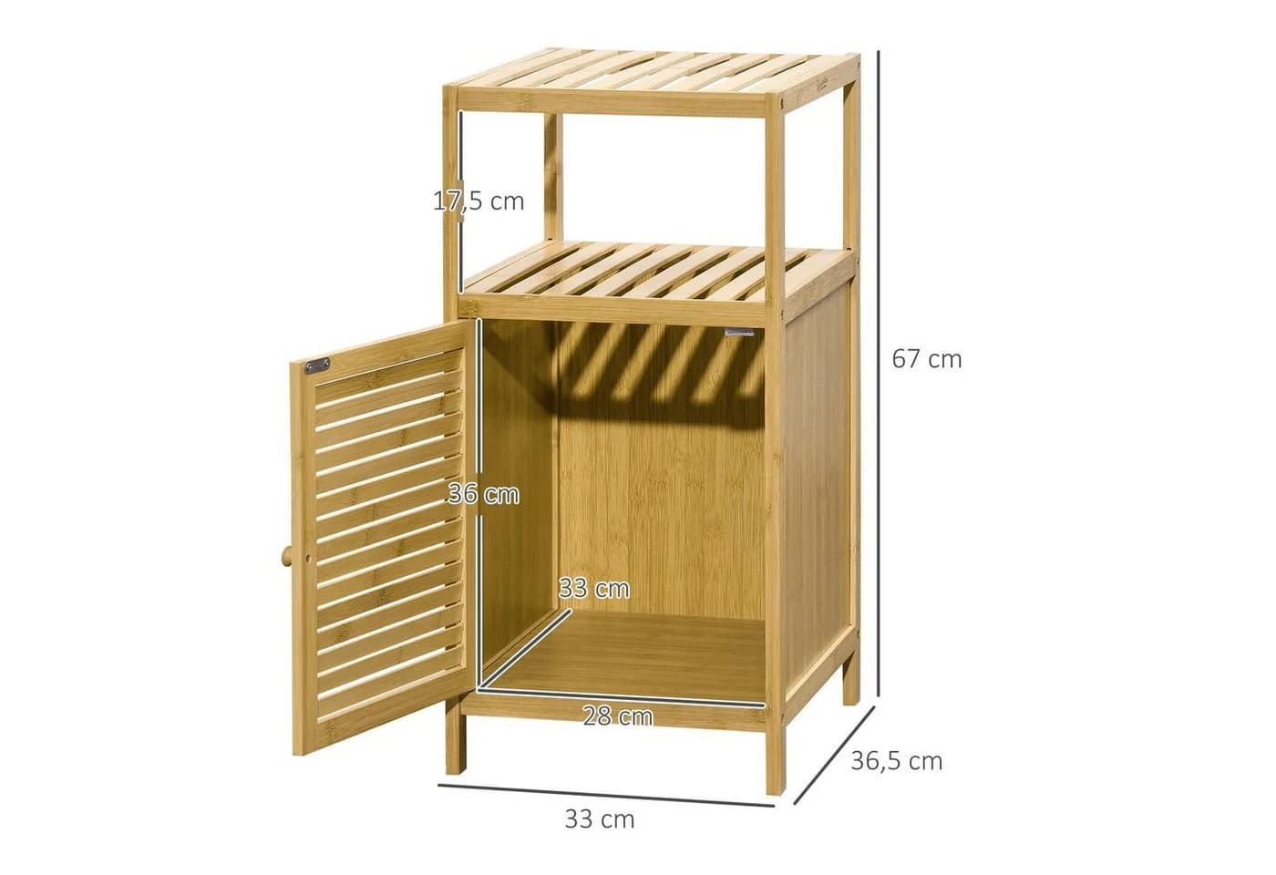 Kleankin Badregal Badezimmerschrank Natur - Bild 3