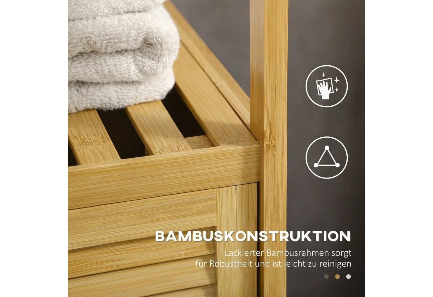 Kleankin Badregal Badezimmerschrank Natur - Bild 5