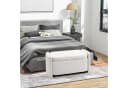 HOMCOM Sitzbank Polsterbank Creme mit Stauraum Teddy-Samt Bild 2