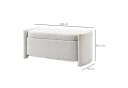 HOMCOM Sitzbank Polsterbank Creme mit Stauraum Teddy-Samt Bild 3