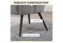 HOMCOM Relaxsessel mit Hocker Hellgrau Samt Optik Bild 5