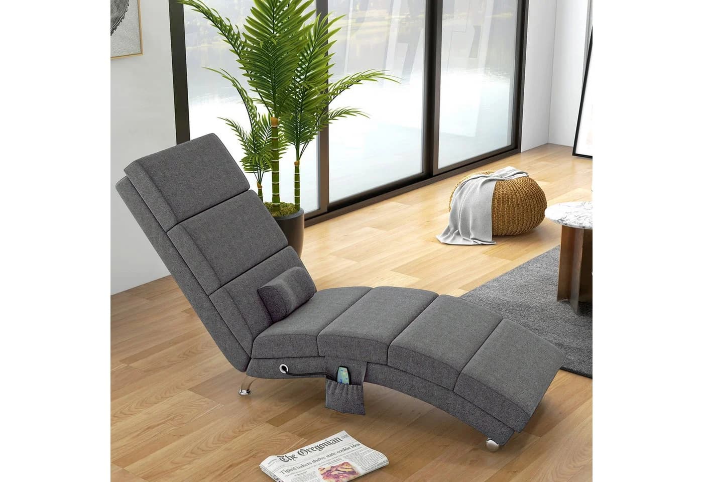 HOMCOM Massagesessel Relaxliege Elektrisch Dunkelgrau mit 5 Modi - Bild 2