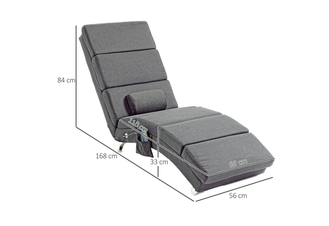 HOMCOM Massagesessel Relaxliege Elektrisch Dunkelgrau mit 5 Modi - Bild 3