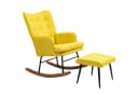 HOMCOM Schaukelsessel mit Hocker Set Gelb Polyester Buchenholz Bild 1