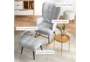HOMCOM Schaukelsessel mit Hocker Hellgrau Buchenholz Bild 5