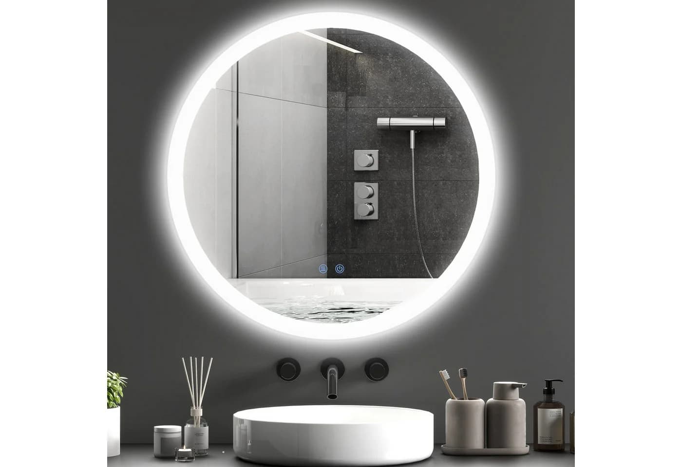 Kleankin Badspiegel mit LED-Beleuchtung und Entnebelung - Bild 2