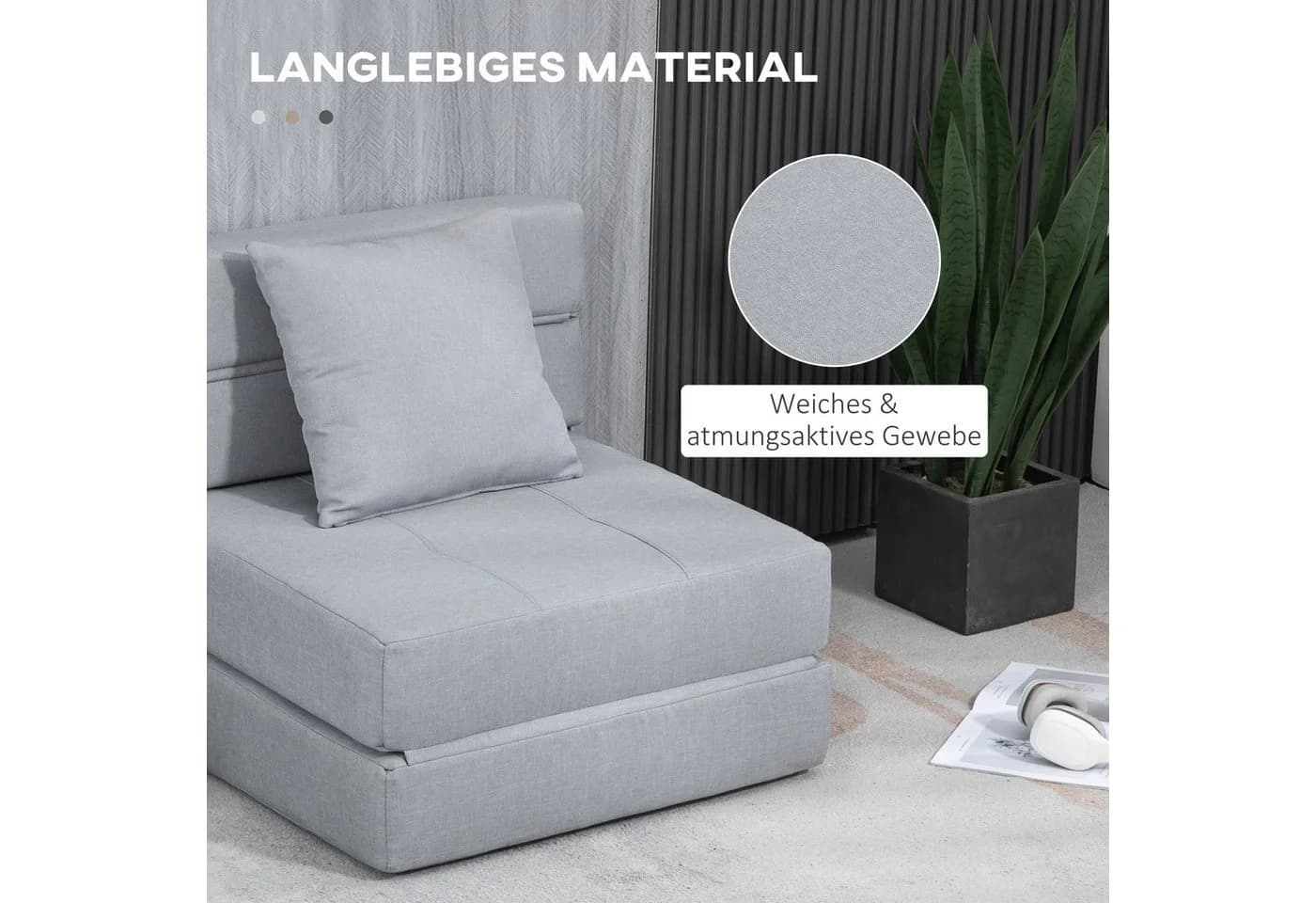 HOMCOM Schlafsessel 2-in-1 Design Blau - Bild 5
