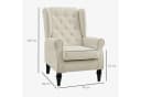 HOMCOM Sessel Einzelsessel Cremeweiß Tufting Holzfüße Ohrensessel Bild 3