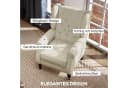HOMCOM Sessel Einzelsessel Cremeweiß Tufting Holzfüße Ohrensessel Bild 4