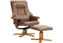 HOMCOM Polsterstuhl Relaxsessel mit Hocker, Drehbar, Mikrofaser Braun Bild 1
