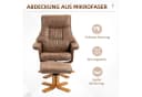 HOMCOM Polsterstuhl Relaxsessel mit Hocker, Drehbar, Mikrofaser Braun Bild 5