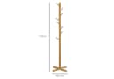 HOMCOM Bambus Garderobe mit 8 Haken Natur Bild 3