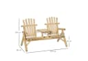 Outsunny Gartenbank 2-Sitzer mit Tisch Naturholz Bild 3