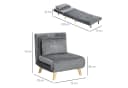 HOMCOM Schlafsofa Schlafsessel Grau mit Schlaffunktion und verstellbarer Lehne Bild 3
