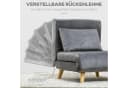 HOMCOM Schlafsofa Schlafsessel Grau mit Schlaffunktion und verstellbarer Lehne Bild 5