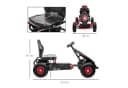 HOMCOM Go-Kart Kettcar Tretauto mit Gummireifen Rot+Schwarz Bild 3