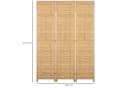 HOMCOM Paravent 3-teiliger Raumteiler Bambus Natur Bild 3