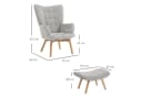 HOMCOM Relaxsessel Ohrensessel mit Hocker Grau Cord-Optik Bild 3