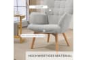 HOMCOM Relaxsessel Ohrensessel mit Hocker Grau Cord-Optik Bild 4