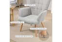 HOMCOM Relaxsessel Ohrensessel mit Hocker Grau Cord-Optik Bild 5