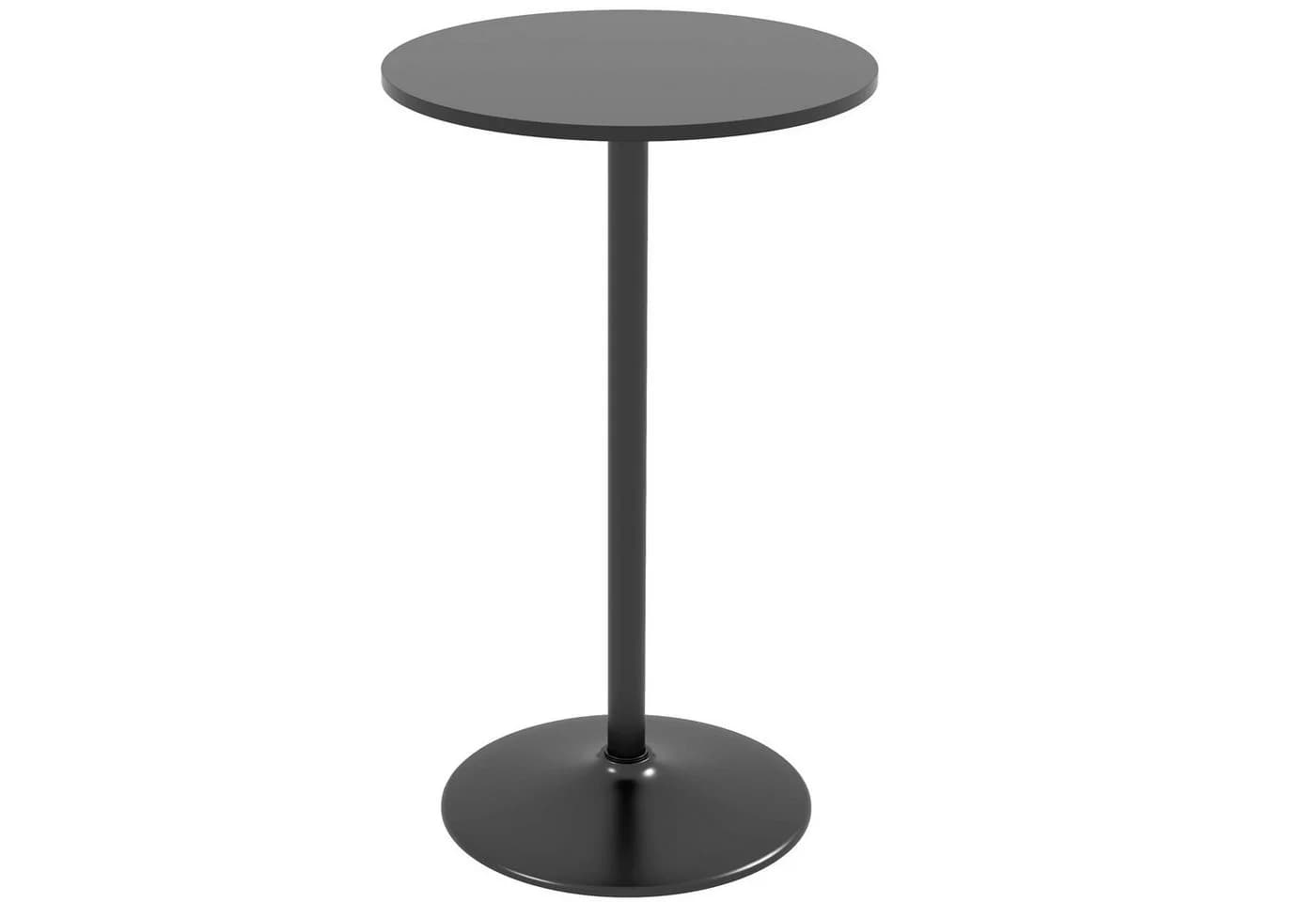 HOMCOM Bartisch Schwarz Rund MDF Stahl