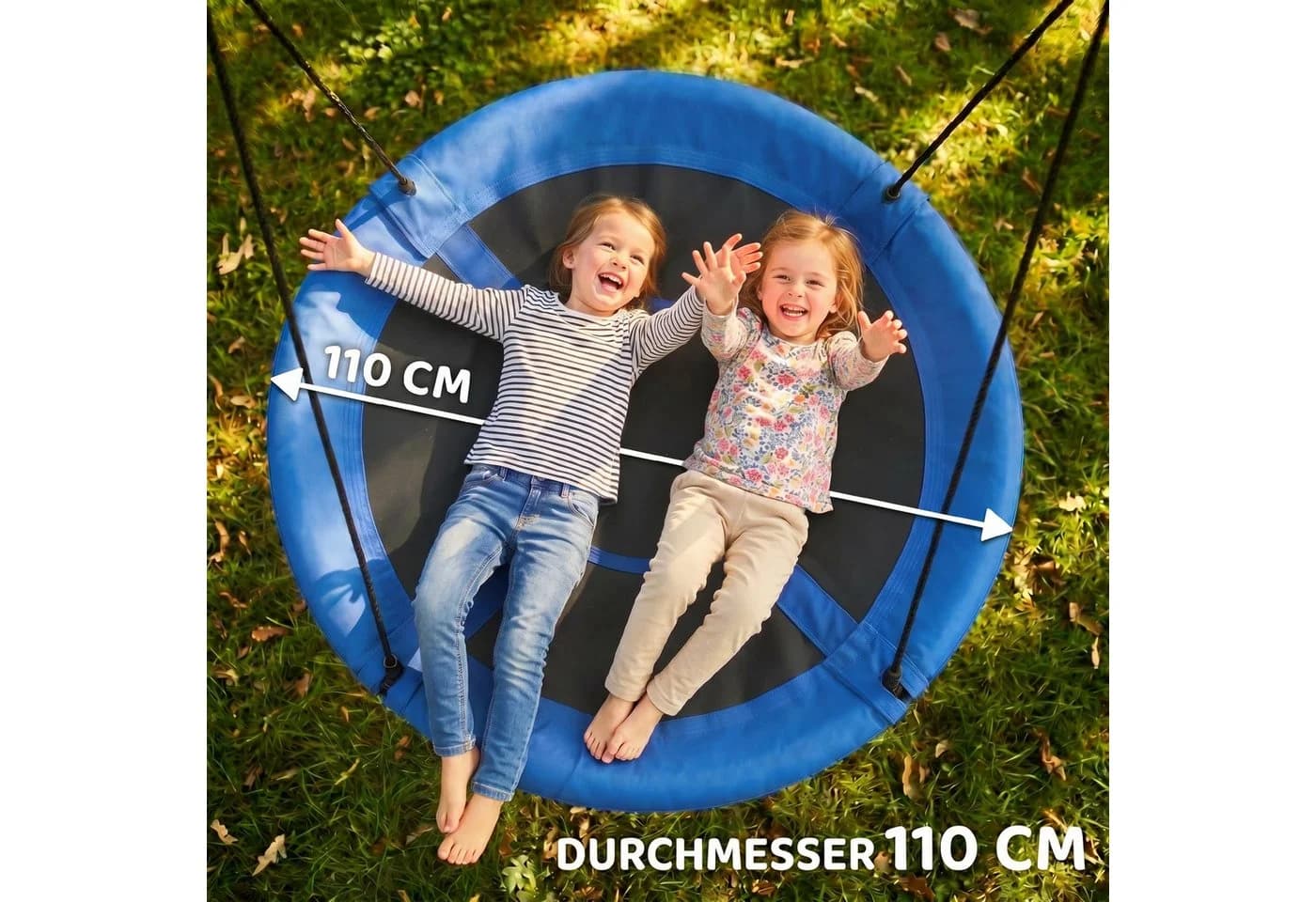 Outsunny Nestschaukel Blau Stahlrahmen Ø 110 cm - Bild 5