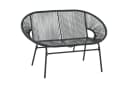 Outsunny Gartenbank 2-Sitzer Schwarz PE-Rattan Stahlrahmen Bild 1