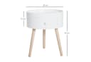 HOMCOM Runder Couchtisch Beistelltisch Weiß mit Schublade Bild 3