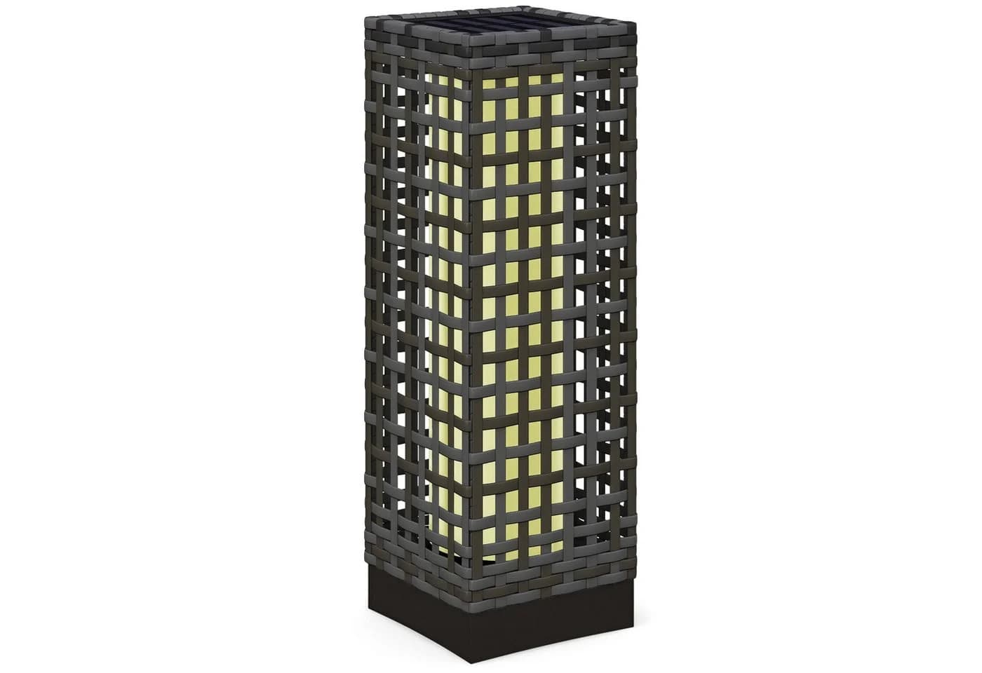 Outsunny LED Solarleuchte Rattan Solarlampe, Wasserdichte Wegleuchte mit Lichtsensor, Solarbetrieben, Lichtsensor, Wasserdicht, LED, Weiß, Stahl, Grau