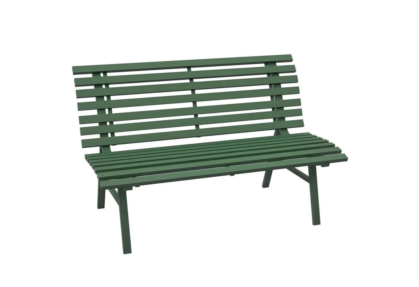 Outsunny Gartenbank 2-Sitzer mit Rückenlehne Grün Aluminium