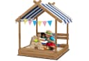 Outsunny Sandkasten aus Tannenholz mit Dach und Sitzen Bild 2