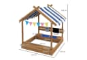 Outsunny Sandkasten aus Tannenholz mit Dach und Sitzen Bild 3