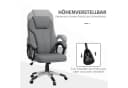 Vinsetto Bürostuhl Ergonomisch Grau Leinenoptik mit Wippfunktion Bild 4