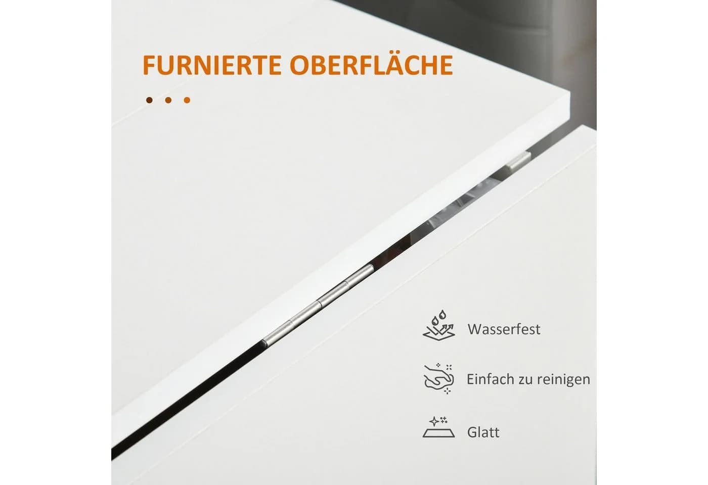 HOMCOM Klapptisch Esstisch Mobiler Schreibtisch Weiß Braun Holzoptik - Bild 5