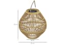 Outsunny LED Solarleuchte Rattan Gartenleuchte Gelb Bild 3