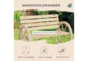 Outsunny Gartenbank 2-Sitzer Tannenholz Wagenrad-Design Naturholz Bild 4