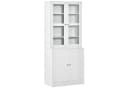 HOMCOM Bücherregal Hochschrank Weiß mit Glastür Bild 1