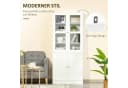HOMCOM Bücherregal Hochschrank Weiß mit Glastür Bild 4