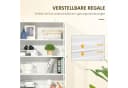 HOMCOM Bücherregal Hochschrank Weiß mit Glastür Bild 5