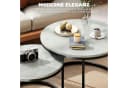 HOMCOM Runder Couchtisch Satztisch 2-tlg. Grau Marmoroptik Bild 4