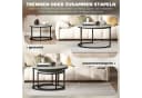 HOMCOM Runder Couchtisch Satztisch 2-tlg. Grau Marmoroptik Bild 5