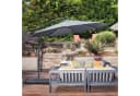 Outsunny Ampelschirm Gartenschirm mit Handkurbel Grau Bild 2